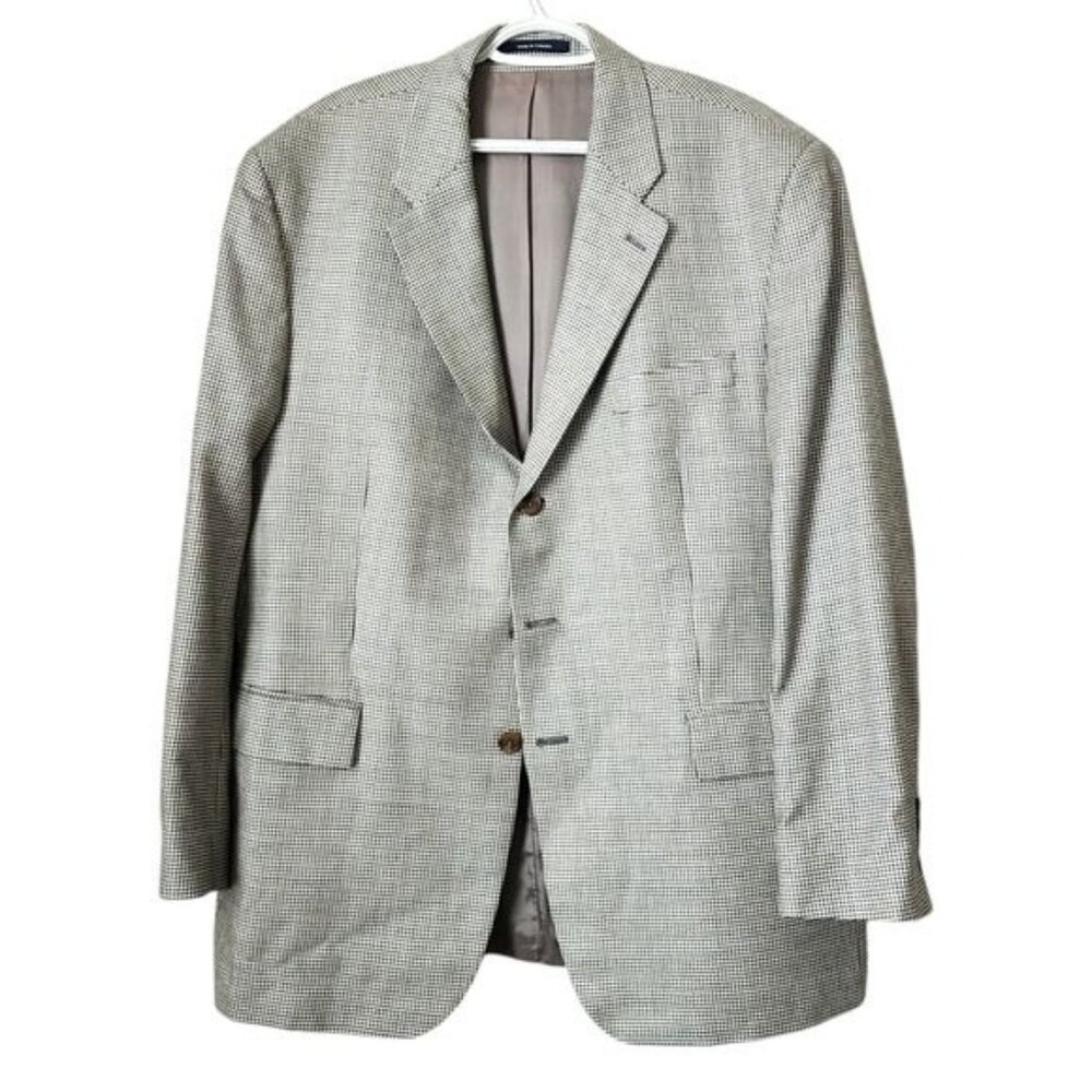 RALPH LAUREN VINTAGE houndstooth silk wool blazer Sport Coat heritage quiet luxu